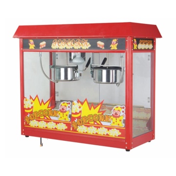 Professional Large Electric Popcorn Maker Machine: Efficient and Automatic Corn Popper with Roof for Commercial Use