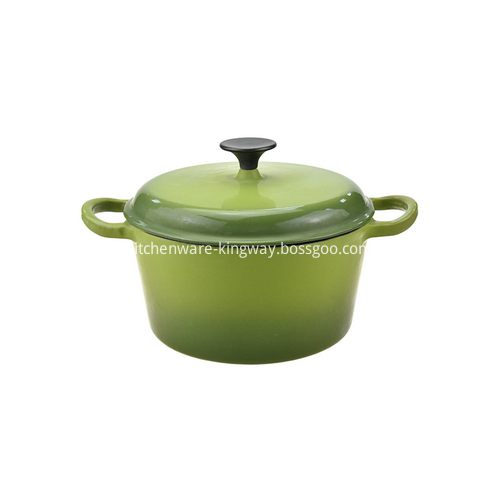 Green Enamel Cast Iron Cooking Pot Casserole