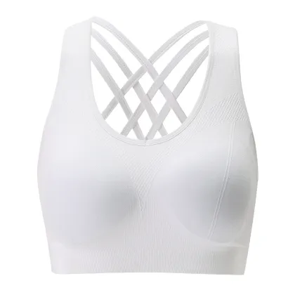 Shunaier Shockproof Cup Crossover Beauty Back Sports Bra