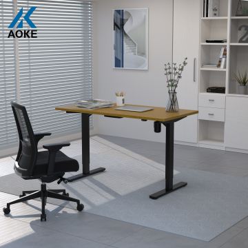 High-Quality Black Ergonomic Electric Adjustable Lifting Office Table Made of Stainless Steel