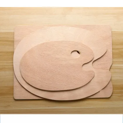 Wood Oval Square Oil Painting Palette Professional Oil Paint Ellipse Drawing Palette Paleta School Art Supplies