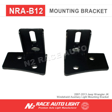 N2 Black Jeep 2007-2013 Windshield Auxiliary Light Mounting Brackets