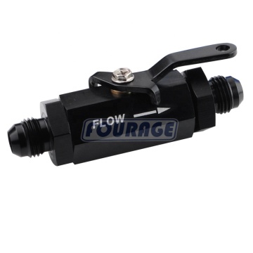 Aluminum Inline Fuel Cut-Off Valve with Cable Lever and Non-Return Check Valve