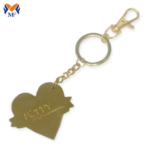 Personalized heart shape keychain with glitter