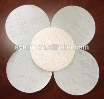 White stearate coated automotive abrasive velcro disc