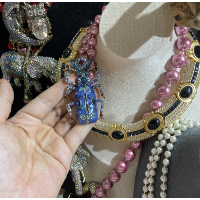 Broche de escaravelho para esmalte vintage