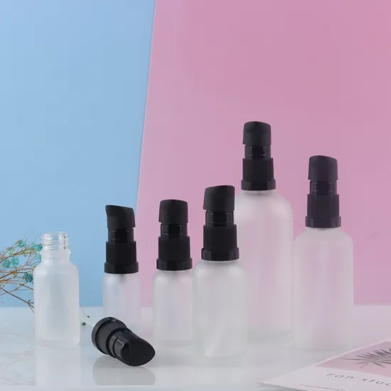 Newest Frosted Glass Pump Bottle For Essential Oil
