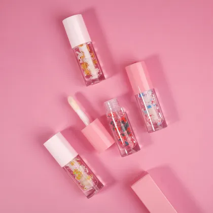 Vegan Fruit Lip Glow Oil with Custom Logo and Christmas Elements