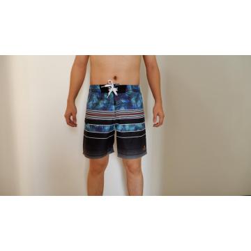 Patchwork gestreepte heren strandshorts