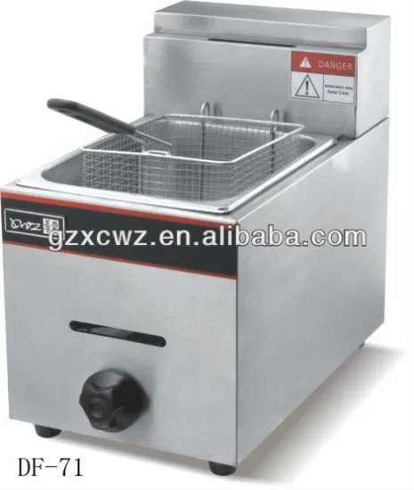 Stainless steel tabletop one tank one basket 6L gas fryer