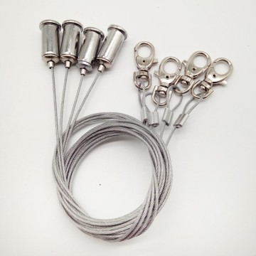 Steel wire rope locker panel light hoisting accessories key ring 1 meter hanging wire