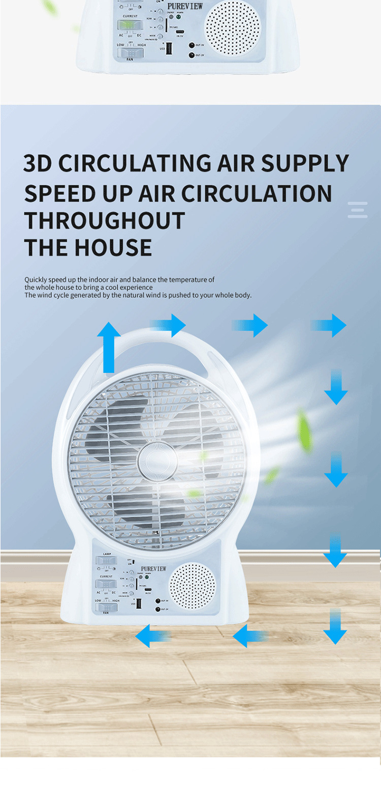 solar rechargeable fan