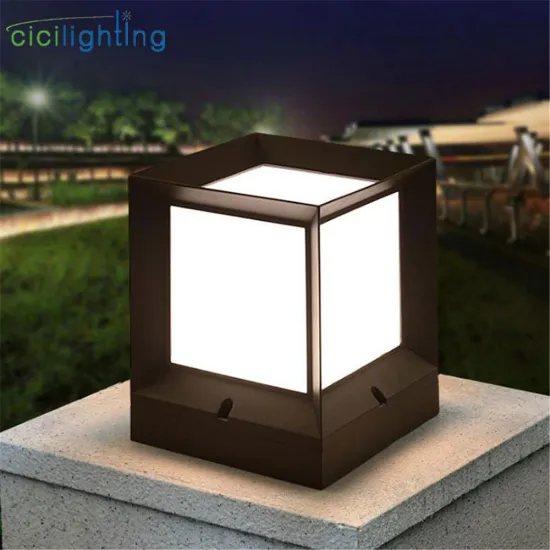 Modern Outdoor Path Lights, Black Pillar Lamp,Wall Lamp Exterior Fence Entrance Post Lighting E27 Landscape Lawn for Yard Garden