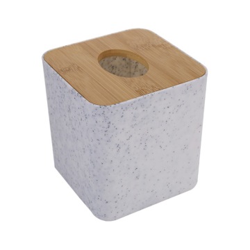 Luxury Bamboo Lid Tissue Box with Custom Logo: Plastic Case Storage Organizer
