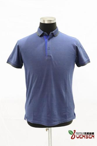 Polo de lana mixta para hombre con cuello jacquard