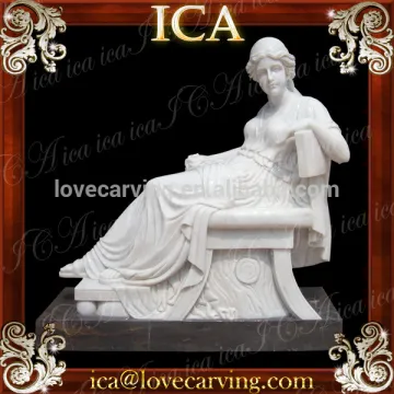 Outside white sitting lady large stone garden statues