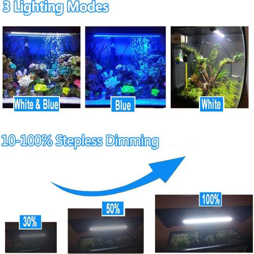 Lampu akuarium LED kalis air dengan pemasa untuk air tawar