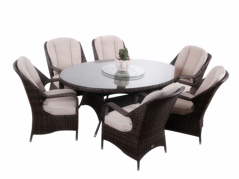 7pc moderne Rattan Abendessen Möbel Set