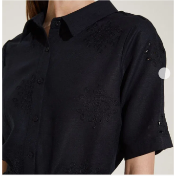 Ladies casual black short sleeve top