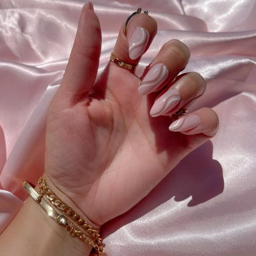 nude gloss press on nail