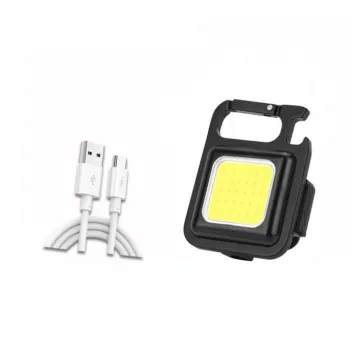 Multi-Function LED Rechargeable Mini Flashlight: Keychain Light, Portable, with Folding Bracket, Bottle Opener, and Magnet Base