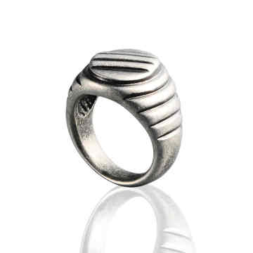 Fashionable Design With Multiple Grooves Metal Steel Rings