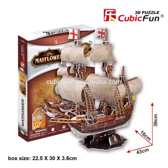 3d jigsaws puzzles toy sailboat - May Flower ancient jalor