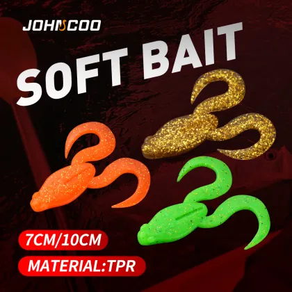 JOHNCOO TPR Soft Bait Fishing Lures - Floating Frog Baits for Freshwater