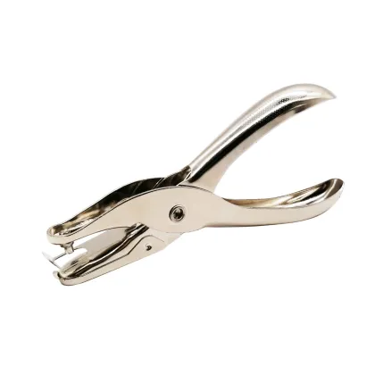 6mm Mini Round Hole Paper Punch - Metal Silver Ticket Punch Hand Plier for Office