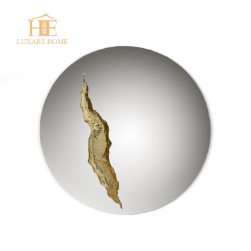 Luxury Gold Round Mirror for Hallway and Living Room Decoration