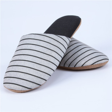 Striped Knit Shirt Indoor Slippers