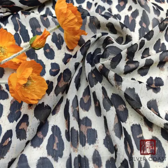 Poly lurex yoryu chiffon printed