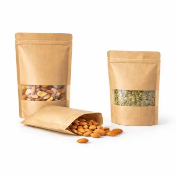 Window Kraft Paper Ziplock Bag