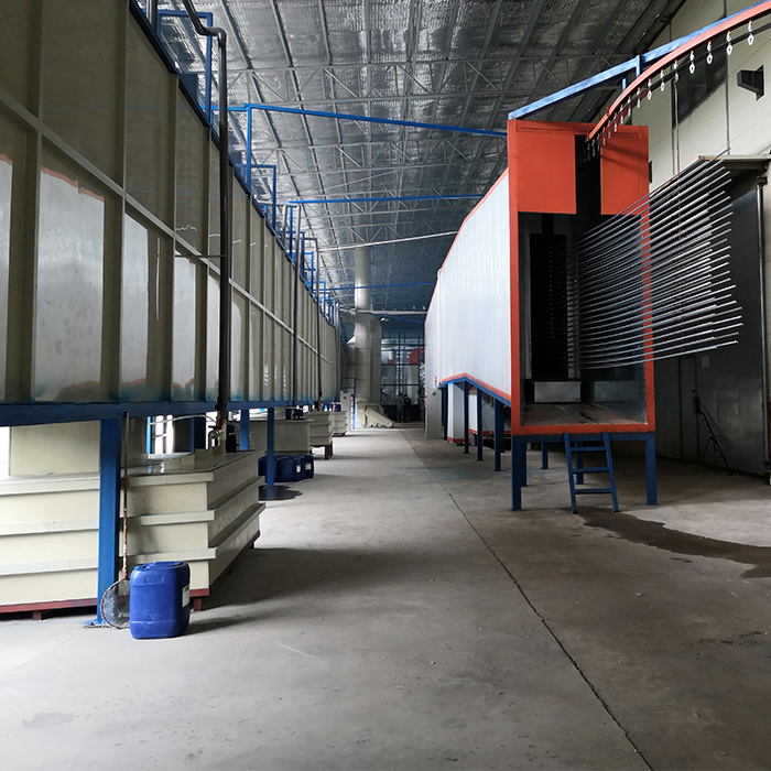 Spray painting line for hardwares and metals