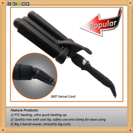 Triple Barrel Hair Curler Wand Professional Salon Tool