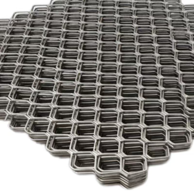 Decorative expanded metal mesh for architectural facades, sun shading and interior design