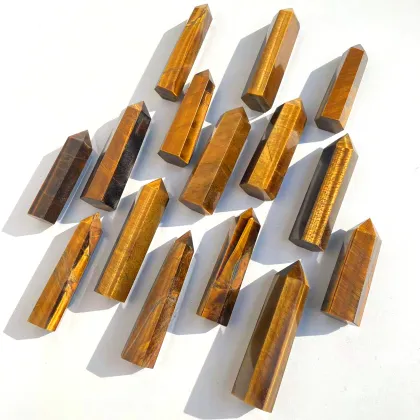 Wholesale Natural Yellow Tiger Eye Stone Wand Points & Tower Pieces