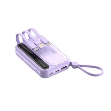 Super Fast Charge 22.5W Portable Power Bank med inbyggd kabel, LED-display, 10000-20000mAh för iPhone, Huawei, Xiaomi
