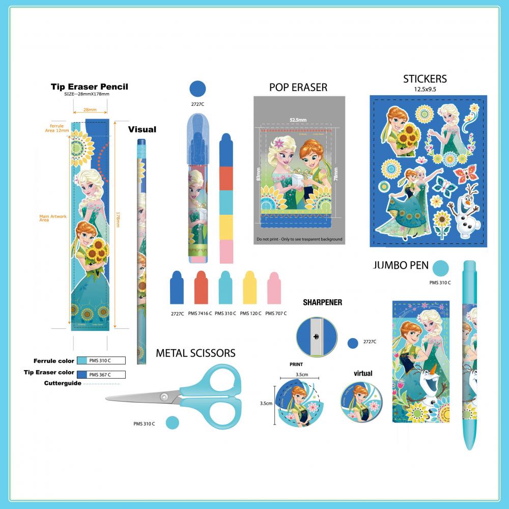 Disney Frozen 7 Piece Blister Card Set