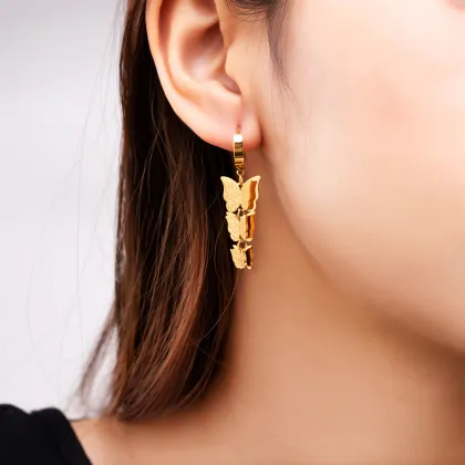 Fashion Long Tassel Frosted Gold Plated Waterproof Earrings