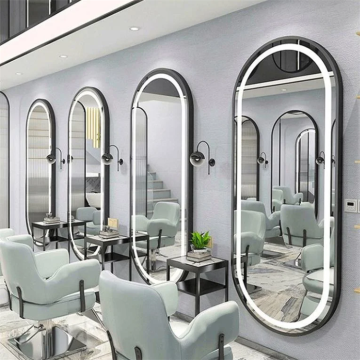 LED Light-Enhanced Salon Furniture: The Ultimate Hairdressing Mirror Station for Barbershops