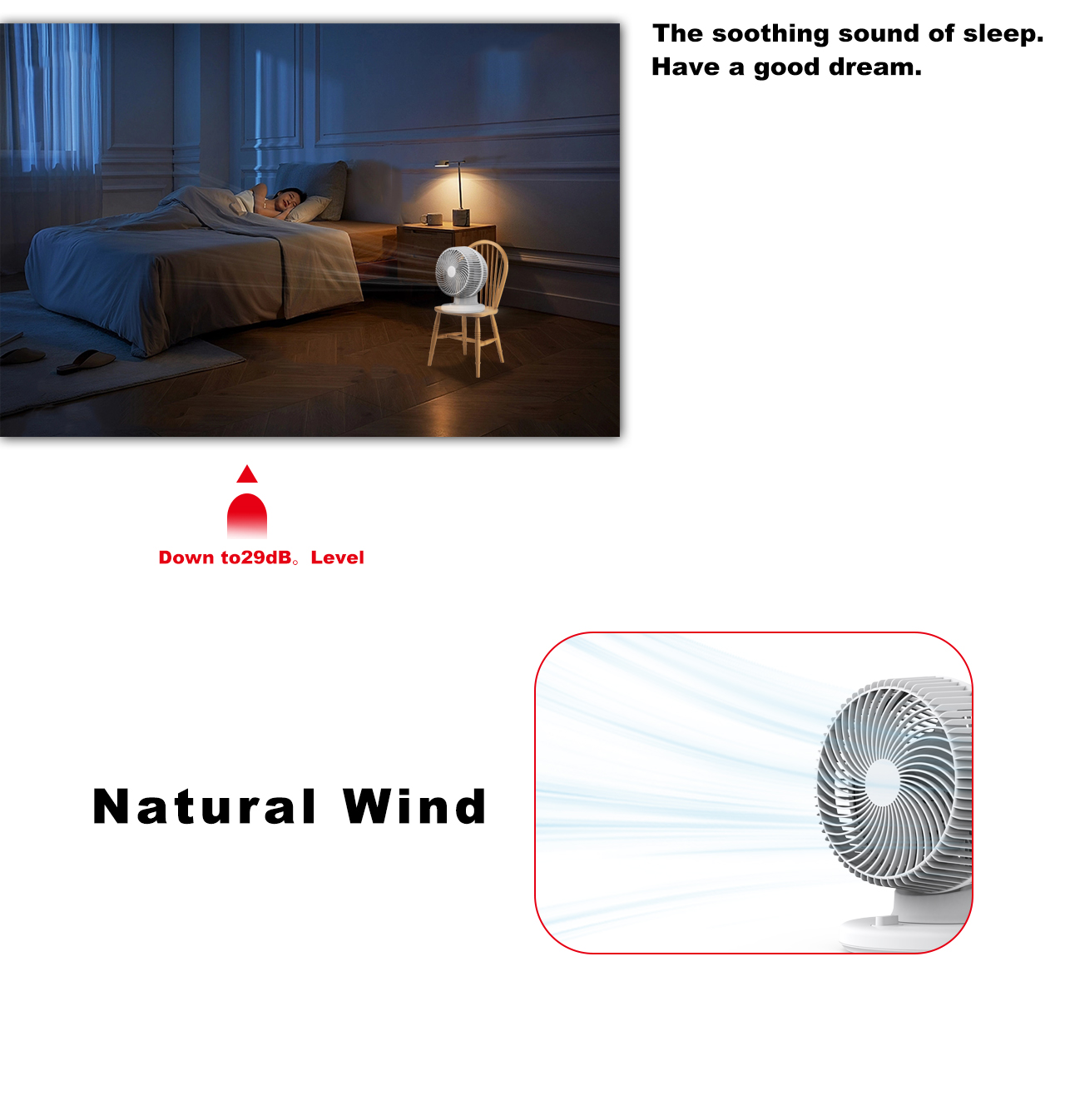 F191B circulator table fan low noisy