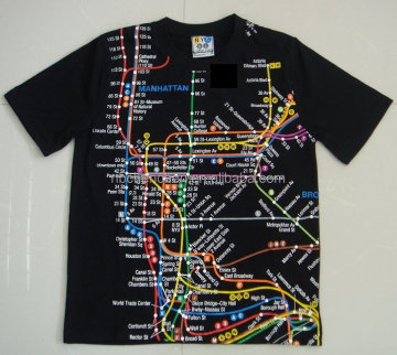 Custom 3D Print Designer Subway Map T-Shirts for Online Shopping Promotion