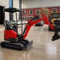 2Ton Red Canopy Mini Excavator Auger Trench