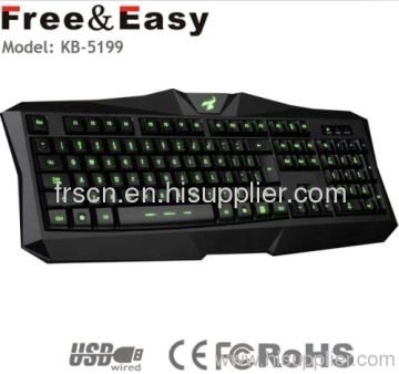 Shining Oem Logo Print Wired Led Game Keyboard 