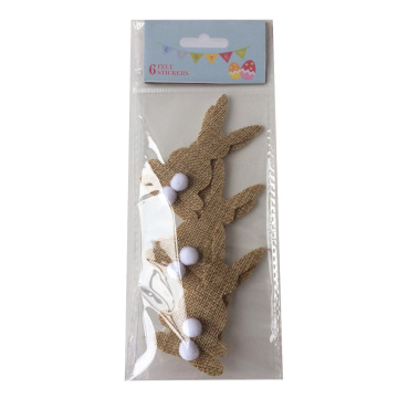 Easter burlap bunny shape sticker