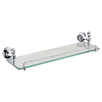 Soporte de cristal con estante de vidrio de carril para baño