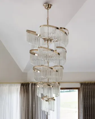 Italian Twin Palms Foyer Crystal Chandelier