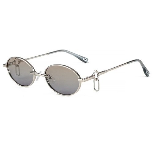 Y2K Oval Metal Frame Photochromic Polarized Sunglasses