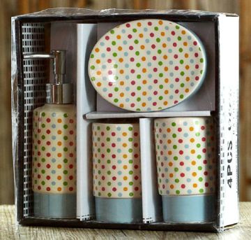 4 PC Ceramic Bath Set